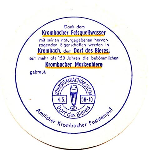 kreuztal si-nw krom rund 3b (215-u krombacher poststempel-blaugelb)